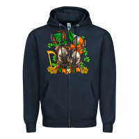 Navy st patricks donkeys with  shamrocks Zipper Hoodie - AdoDesignShop