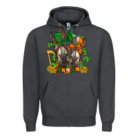 Smoke st patricks donkeys with  shamrocks Zipper Hoodie - AdoDesignShop