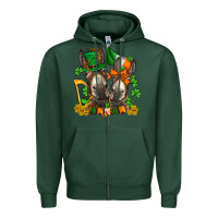 Sports Green st patricks donkeys with  shamrocks Zipper Hoodie - AdoDesignShop