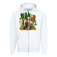 White st patricks donkeys with  shamrocks Zipper Hoodie - AdoDesignShop