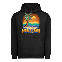 Pigment Black delray beach florida  vintage distressed souvenir long sleeve t shirt Urban Hoodie - linhVisuals