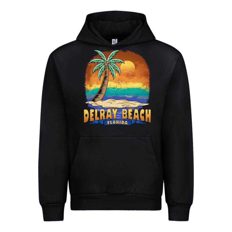 Delray Beach Florida  Vintage Distressed Souvenir Long Sleeve T Shirt Urban Hoodie by linhVisuals | Teevron