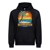 Black delray beach florida  vintage distressed souvenir long sleeve t shirt Urban Hoodie - linhVisuals