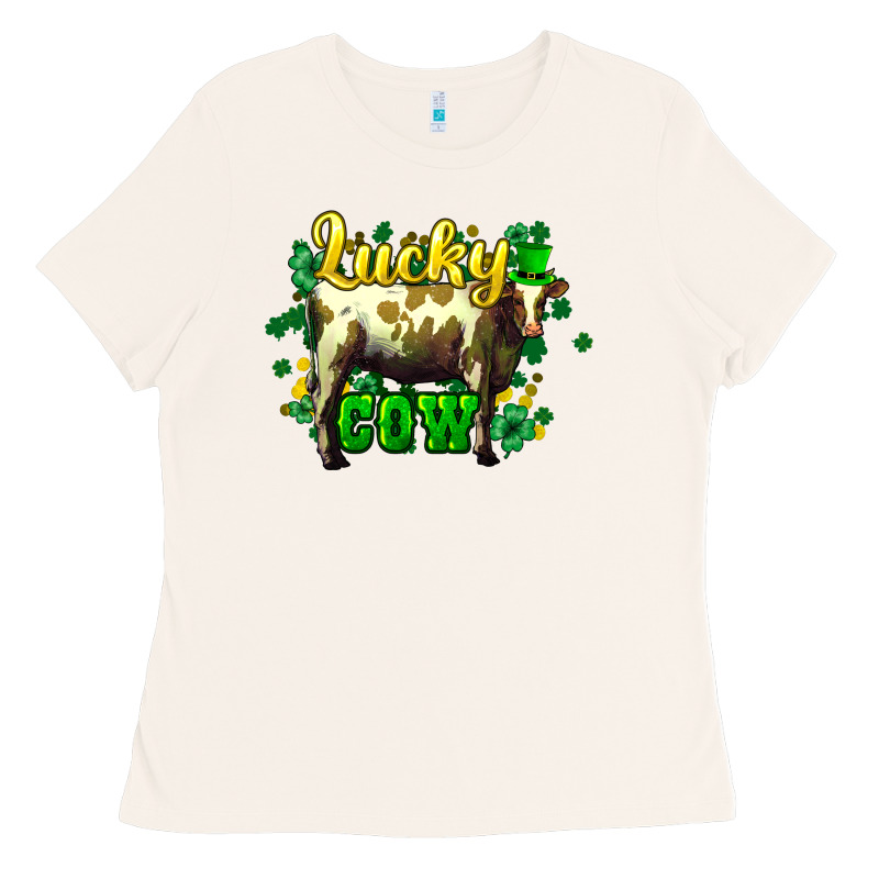 St. Patrick's Day Cow Ladies Tee by HowdyJamesFarm | Teevron