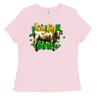 Bubblegum Pink St. Patrick's Day Cow Ladies Tee - HowdyJamesFarm