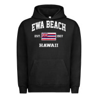 Pigment Black ewa beach hawaii hi vintage state athletic style t shirt Urban Hoodie - linhVisuals