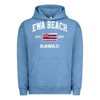 Pigment Pebble Blue ewa beach hawaii hi vintage state athletic style t shirt Urban Hoodie - linhVisuals