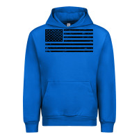 Cobalt black american flag distressed effect minimalist premium Urban Hoodie - linhVisuals