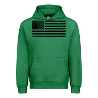 Emerald black american flag distressed effect minimalist premium Urban Hoodie - linhVisuals