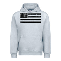 Heather Grey black american flag distressed effect minimalist premium Urban Hoodie - linhVisuals