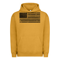 Pigment Peanut Butter black american flag distressed effect minimalist premium Urban Hoodie - linhVisuals