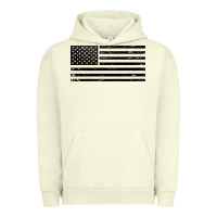 Pigment Pistachio black american flag distressed effect minimalist premium Urban Hoodie - linhVisuals