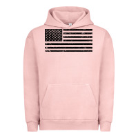Pigment Salmon black american flag distressed effect minimalist premium Urban Hoodie - linhVisuals