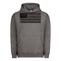 Pigment Tornado black american flag distressed effect minimalist premium Urban Hoodie - linhVisuals