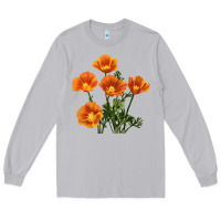 Moon Dust California Poppy Flower Long Sleeve Tee - RanaPortraitStore