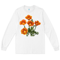 White California Poppy Flower Long Sleeve Tee - RanaPortraitStore