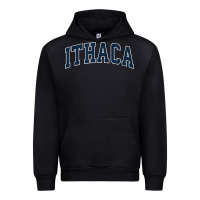 Black ithaca new york ny vintage sports design navy design t shirt Urban Hoodie - linhVisuals