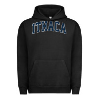 Pigment Black ithaca new york ny vintage sports design navy design t shirt Urban Hoodie - linhVisuals