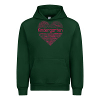 Forest Green cute love heart kindergarten teacher valentines day womens Urban Hoodie - linhVisuals