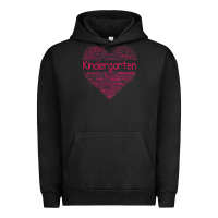 Pigment Black cute love heart kindergarten teacher valentines day womens Urban Hoodie - linhVisuals