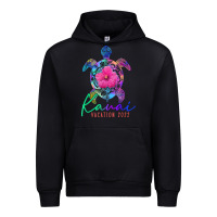 Black kauai hawaii vacation 2022 sea turtle flower tropical t shirt Urban Hoodie - linhVisuals