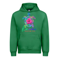 Emerald kauai hawaii vacation 2022 sea turtle flower tropical t shirt Urban Hoodie - linhVisuals