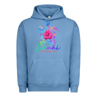 Pigment Pebble Blue kauai hawaii vacation 2022 sea turtle flower tropical t shirt Urban Hoodie - linhVisuals
