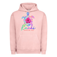 Pigment Salmon kauai hawaii vacation 2022 sea turtle flower tropical t shirt Urban Hoodie - linhVisuals