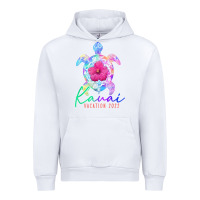 White kauai hawaii vacation 2022 sea turtle flower tropical t shirt Urban Hoodie - linhVisuals