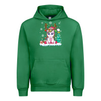Emerald cute unicorn christmas shirt kid girls women deer santa xmas 1 Urban Hoodie - linhVisuals