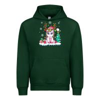 Forest Green cute unicorn christmas shirt kid girls women deer santa xmas 1 Urban Hoodie - linhVisuals
