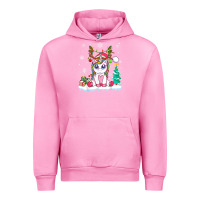 Fuchsia Pink cute unicorn christmas shirt kid girls women deer santa xmas 1 Urban Hoodie - linhVisuals
