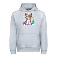 Heather Grey cute unicorn christmas shirt kid girls women deer santa xmas 1 Urban Hoodie - linhVisuals