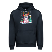 Navy cute unicorn christmas shirt kid girls women deer santa xmas 1 Urban Hoodie - linhVisuals