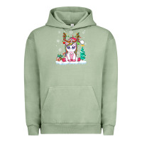 Pigment Oil Green cute unicorn christmas shirt kid girls women deer santa xmas 1 Urban Hoodie - linhVisuals