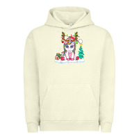 Pigment Pistachio cute unicorn christmas shirt kid girls women deer santa xmas 1 Urban Hoodie - linhVisuals
