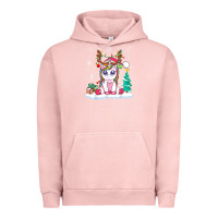 Pigment Salmon cute unicorn christmas shirt kid girls women deer santa xmas 1 Urban Hoodie - linhVisuals