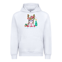 White cute unicorn christmas shirt kid girls women deer santa xmas 1 Urban Hoodie - linhVisuals