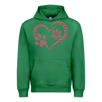 Emerald funny valentine day gift t  shirt paw print heart dog cat owner lover Urban Hoodie - linhVisuals