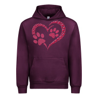 Mauve Wine funny valentine day gift t  shirt paw print heart dog cat owner lover Urban Hoodie - linhVisuals