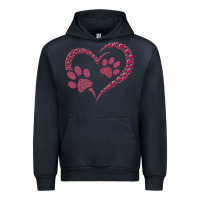 Navy funny valentine day gift t  shirt paw print heart dog cat owner lover Urban Hoodie - linhVisuals
