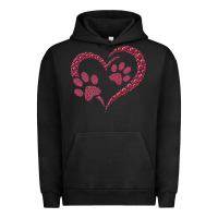 Pigment Black funny valentine day gift t  shirt paw print heart dog cat owner lover Urban Hoodie - linhVisuals