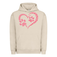 Pigment French Oak funny valentine day gift t  shirt paw print heart dog cat owner lover Urban Hoodie - linhVisuals