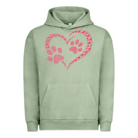 Pigment Oil Green funny valentine day gift t  shirt paw print heart dog cat owner lover Urban Hoodie - linhVisuals