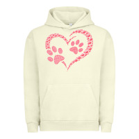 Pigment Pistachio funny valentine day gift t  shirt paw print heart dog cat owner lover Urban Hoodie - linhVisuals