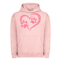 Pigment Salmon funny valentine day gift t  shirt paw print heart dog cat owner lover Urban Hoodie - linhVisuals