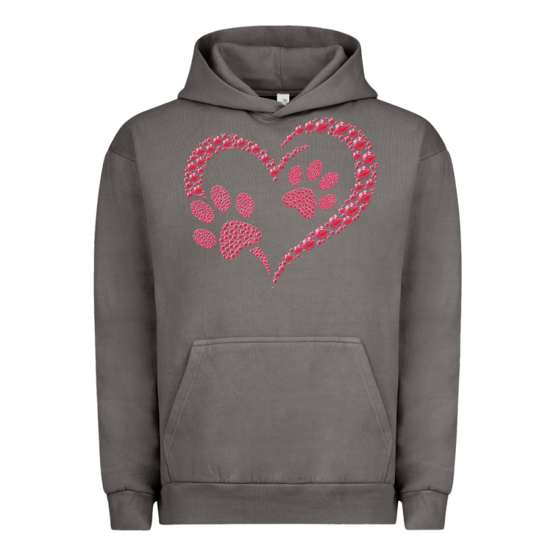 Funny Valentine Day Gift T  Shirt Paw Print Heart Dog Cat Owner Lover Urban Hoodie by linhVisuals | Teevron