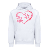 White funny valentine day gift t  shirt paw print heart dog cat owner lover Urban Hoodie - linhVisuals