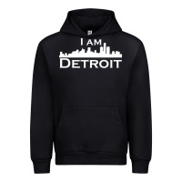 Black I Am Detroit Urban Hoodie - linhVisuals