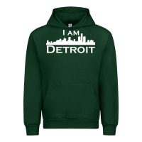 Forest Green I Am Detroit Urban Hoodie - linhVisuals